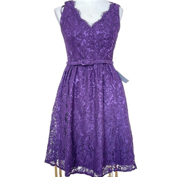 Eliza J purple lace dress